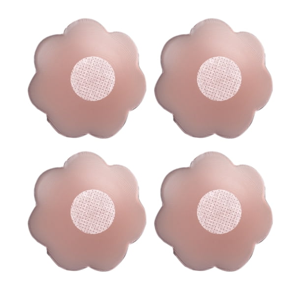 Pasties de silicona para mujer, color rosa, cubiertas adhesivas reutilizables para pezones, 2 pares