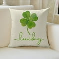 thumbnail image 4 of AVOIN colorlife St Patrick's Day Throw Pillow Cover, Green Cushion Case Farmhouse Style Decoration for Sofa Couch 18 x 18 inch Square, 4 of 6