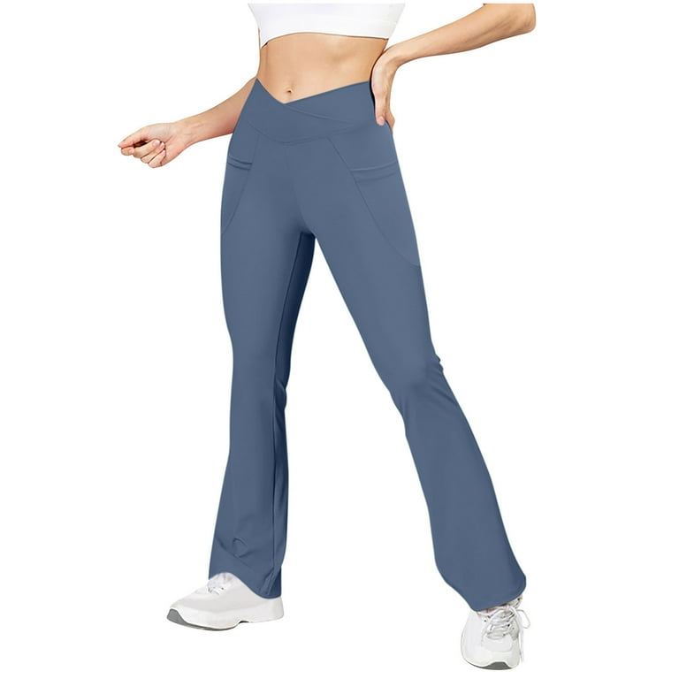 YWDJ Navy Womens Flare Leggings Tall Large Mid Waist Workout Pants