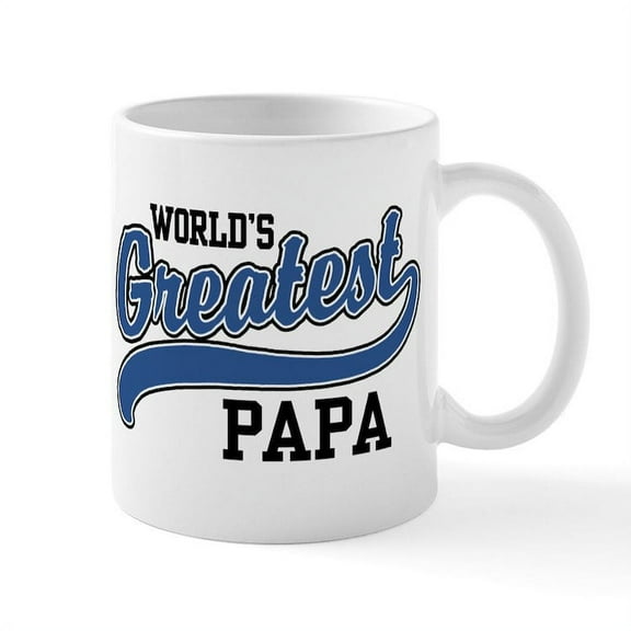 CafePress - World's Greatest Papa Mug - 11 oz Ceramic Mug - Novelty Coffee Tea Cup