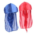 thumbnail image 1 of MERIGLARE 2pack Bandana Chemo Silky Rag Long Tail Headwrap Red+ Blue, 1 of 2