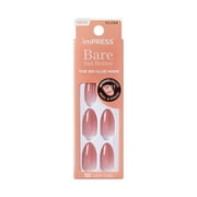 imPRESS Color Bare but Better Press-On Nails, No Glue, Pink, Medium Almond, 33 Ct.