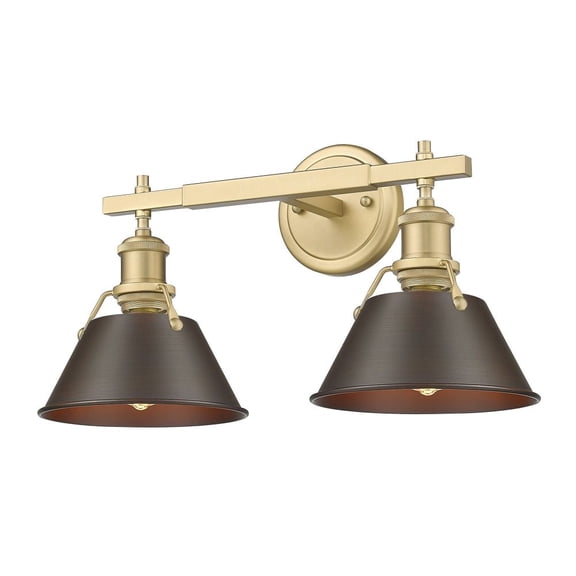 Orwell 2-Light Vanity Light in Brushed Champagne Bronze with Rubbed Bronze