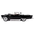 thumbnail image 5 of 1957 Ford Thunderbird Black with White Top and Red Interior "American Muscle" Series 1/18 Diecast Model Car by Auto World, 5 of 7