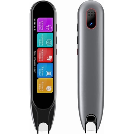 Multilingual Translator Pen with Text-to-Speech for Reading Support, Language Learning, Dyslexia Aid, Kids and Adults, 142 Languages (Grey)