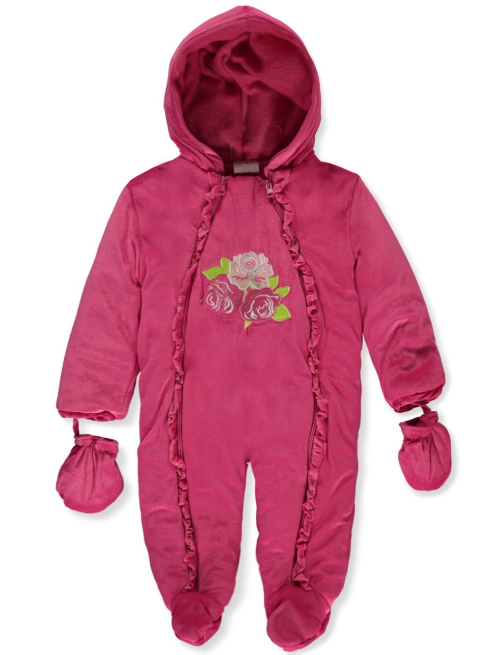 Sweet & Soft Baby Girls' Rose Pram Suit With Mittens pink, 24 months