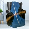 thumbnail image 4 of Obelisk Soft Flannel Fleece Throw Blanket, Photo of Washington Monument Reflection on Pool at Night Time Structure Print, Cozy Plush for Indoor and Outdoor Use, 60" x 80", Multicolor, by Ambesonne, 4 of 5