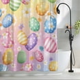thumbnail image 2 of Easter Colorful Eggs Shower Curtain Set, Waterproof Shower Curtains for Bathroom, White Daisy Spring Flowers Washable Fabric Cloth Bath Curtain for Bathtub Decoration with Hooks 72x78 Inches, 2 of 9