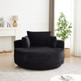 thumbnail image 2 of Leumius 55" Oversized Round Swivel Accent Chair,Upholstered Corduroy 360 Degree Swivel Chair for Living Room, Bedroom, Lounge and Projection Room,Black, 2 of 11