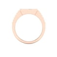thumbnail image 3 of Imperial 1/20Ct TDW Diamond 10k Rose Gold Slanting Diamond Row Step Shank Mens Ring (H-I, I2), 3 of 4