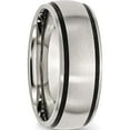 thumbnail image 4 of Stainless Steel Brushed With Black Rubber 8mm Band (Size 6.5) Made In China sr27-6.5, 4 of 5