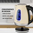 thumbnail image 3 of Hervidor eléctrico OVENTE KS96BG 1.7L 1100W Acero inoxidable Beige, 3 of 8