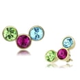 thumbnail image 1 of Women IP Gold Stainless Steel Earrings with Top Grade Crystal in Multi Color, 1 of 1