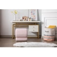 thumbnail image 3 of S-shape Velvet Fabric Ottoman Makeup Stool Footstool,Light Pink, 3 of 5