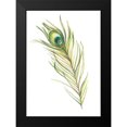 thumbnail image 2 of Harper, Ethan 14x18 Black Modern Framed Museum Art Print Titled - Gold Watercolor Peacock Feather I (ASH), 2 of 5