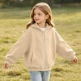 thumbnail image 6 of Jalioing Girls Zipper Up Hoodies Solid Long Sleeve Fall Winter Jacket Casual Fashion Hooded Sweatshirt Outerwear, 6 of 9