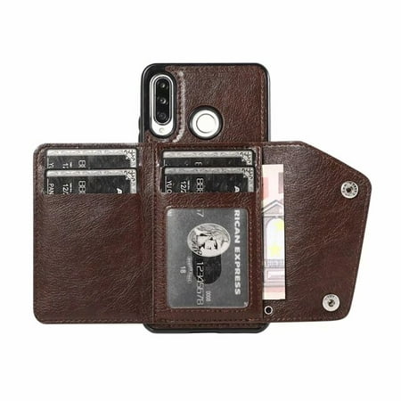 QWZNDZGR Leather Fashion card holder for Huawei P40 P30 Pro Lite Mate 40 30 20 Pro Lite Flip Wallet Protect Cover