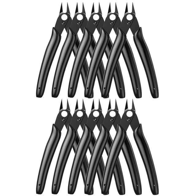 Cortadores de alambre BOENFU, pequeños, de precisión, 13 cm, 10 unidades, color negro