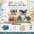 thumbnail image 3 of DIY Sea Glass Mosaic Art Kit, Shark Special Shape Acrylic Mosaic Craft for Adults and Beginners, Complete Ocean Animal Coastal Decor Project, Shark, 3 of 7