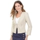 thumbnail image 1 of INSPIRE CHIC Oficina de trabajo para mujer, sin cuello, con cremallera, abrigo corto, traje, chaqueta, chaqueta cortada Beige XL, 1 of 6