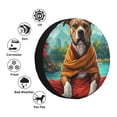 thumbnail image 4 of Sikiie Meditating French Bulldog PVC Leather Spare Tire Wheel Cover Spare Tire Cover, for Car Truck SUV Camper Trailer Universal Fit(14-17in)-17 inch, 4 of 6