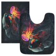 thumbnail image 7 of Yayeee Bath Rugs for Bathroom Floor Set of 2 Non Slip Fluffy Soft Absorbent Mat, Black Astronaut, 7 of 7
