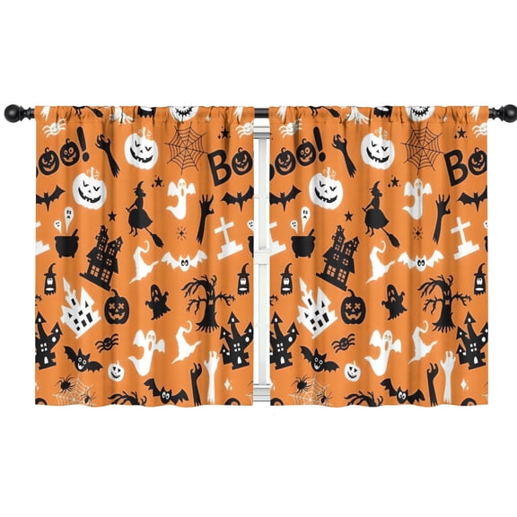 Blackout Kids Curtains,Classic Halloween Pattern Childrens Insulated Curtains Set Of 2,Bedroom Essentials,Toddler Room Decor 42"x54"