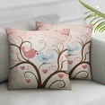 thumbnail image 2 of COMIO  Love Throw Pillow Cushion Cover, Birds on Branch Abstract Heart Shapes Nature Environment Ornate Romance Print, Decorative Square Accent Pillow Case,2Pcs, 2 of 6