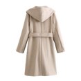thumbnail image 3 of Patlollav Womens Woolen Coats Solid Color Loose Long Sleeve Hooded Casual Coat/Jacket, 3 of 6