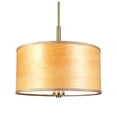 thumbnail image 4 of Woodbridge Lighting Drum 18" 3Lt Wood Pendant in Bronze/Veneer Brulee, 4 of 5