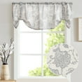 thumbnail image 1 of Curtainking Farmhouse Valance 50x18 inch Gray Rustic Floral Light Filtering Curtain Tie Up Rod Pocket Valance for Kitchen 1 Panel, 1 of 5