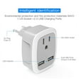 thumbnail image 2 of Adaptador de Enchufe EE.UU. Americano a Francia Europa, Adaptador de Viaje con 2 USB 2.4A, EE.UU. 3 Pin a Europa Francés 2 Pin para América Canadá a Francia Alemania España Europa, 2 of 5