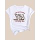 thumbnail image 3 of Women's Casual Fashion T-Shirt with Animal Wing and Letter Print, Round Neck, Short Sleeve, Polyester - Machine Washable, Black, Two Wings, 3 of 7