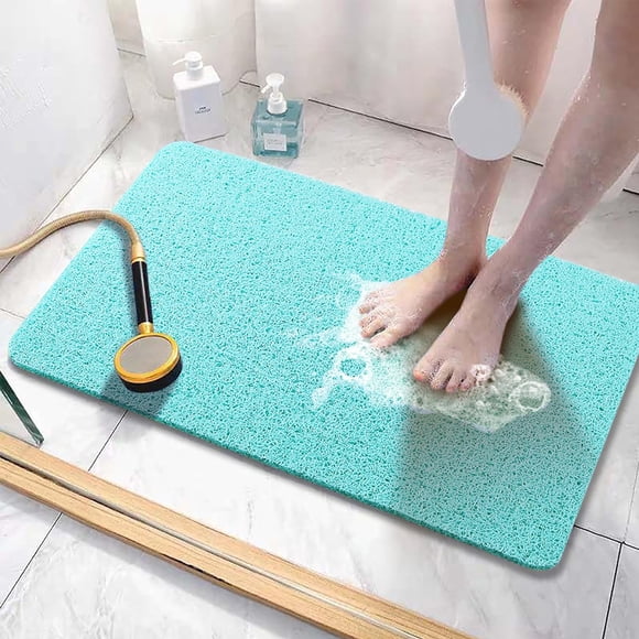 Asvin Soft Textured Bath, Shower, Tub Mat, 24x16 Inch, Phthalate Free, Non Slip Comfort Bathtub Mats with Drain, PVC Loofah Bathroom Mats for Wet Areas, Quick Drying