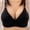 Black, variant on Jacenvly Women Bras Pack Wireless Solid Push-Up Bra Bralettes for Women Breathable Soft Comfortable Thin Large Size Gathered Underwear Non-Steel Daily Bra