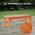 thumbnail image 5 of Outdoor Benches Weatherproof, All Weather Resistant Park Bench Poly Lumber Backless Garden Bench Seat for Entryway Front Porch, Orange, 5 of 17