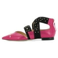 thumbnail image 2 of XYD Women Chic Pointed Closed Toe Back Zip D'Orsay Studded Flats Elastic Strappy Casual Shoes Size 11 Fuchsia, 2 of 4