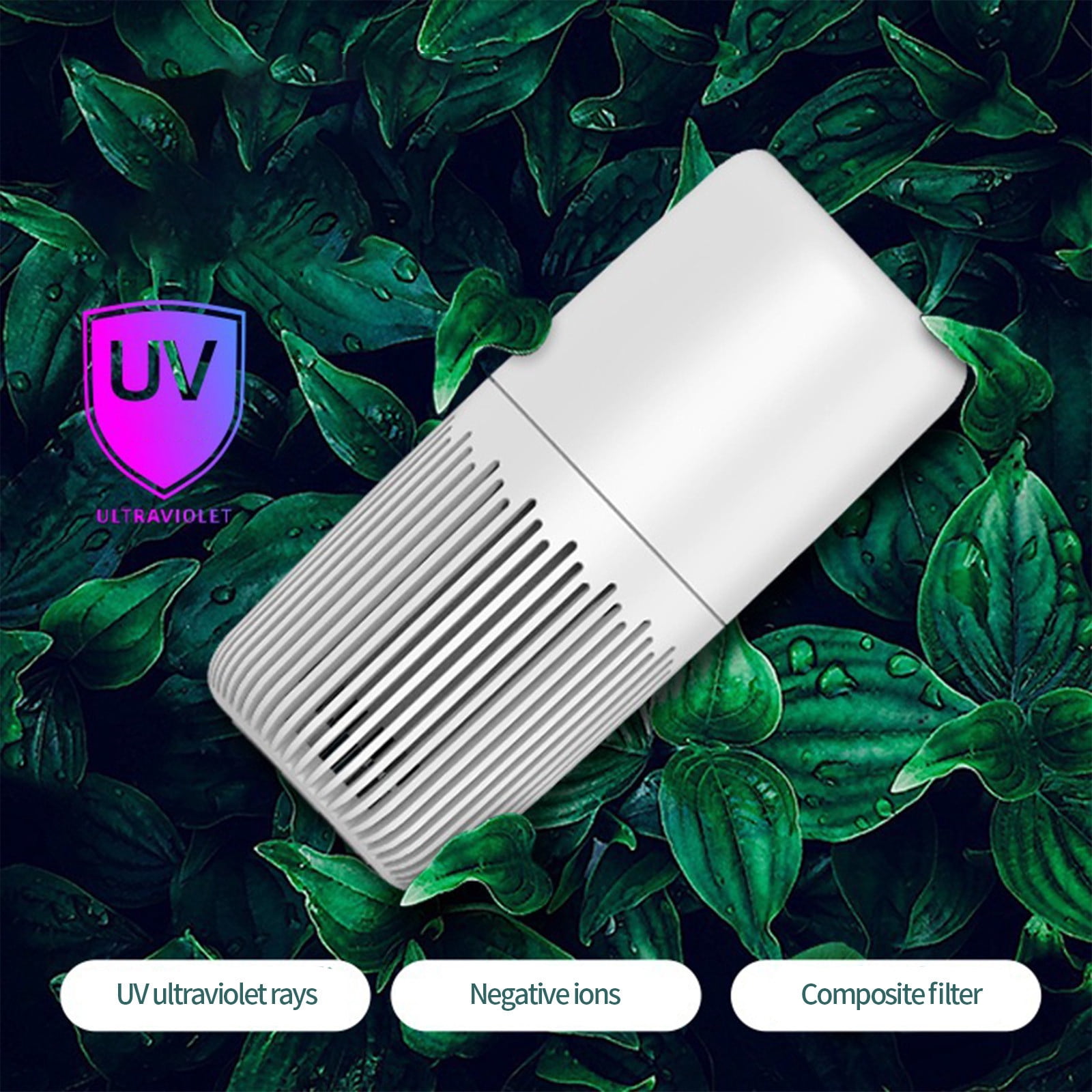 pvdgvd Mini Air Purifier, 3-Stage Filtration System with True HEPA Filter, Low Noise <25dB & USB Charging, Portable for Car Office Bedroom Small Spaces, Removes Smog Dirt Odors