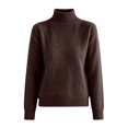 thumbnail image 4 of Mock Neck Pullover Sweaters for Women Fall Outfits for Women High Neck Long Sleeve Soft Warm Ribbed Cuffs Winter Clothes Solid Color Loose Fit Casual Fashion Clothing Knit Sweater, 4 of 5
