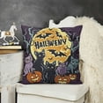thumbnail image 2 of YINGXI Halloween Throw Pillow Covers Pillow Cases Purple Pumpkin Decorative Cushion Cases for Couch Living Room 18x18in, 2 of 5