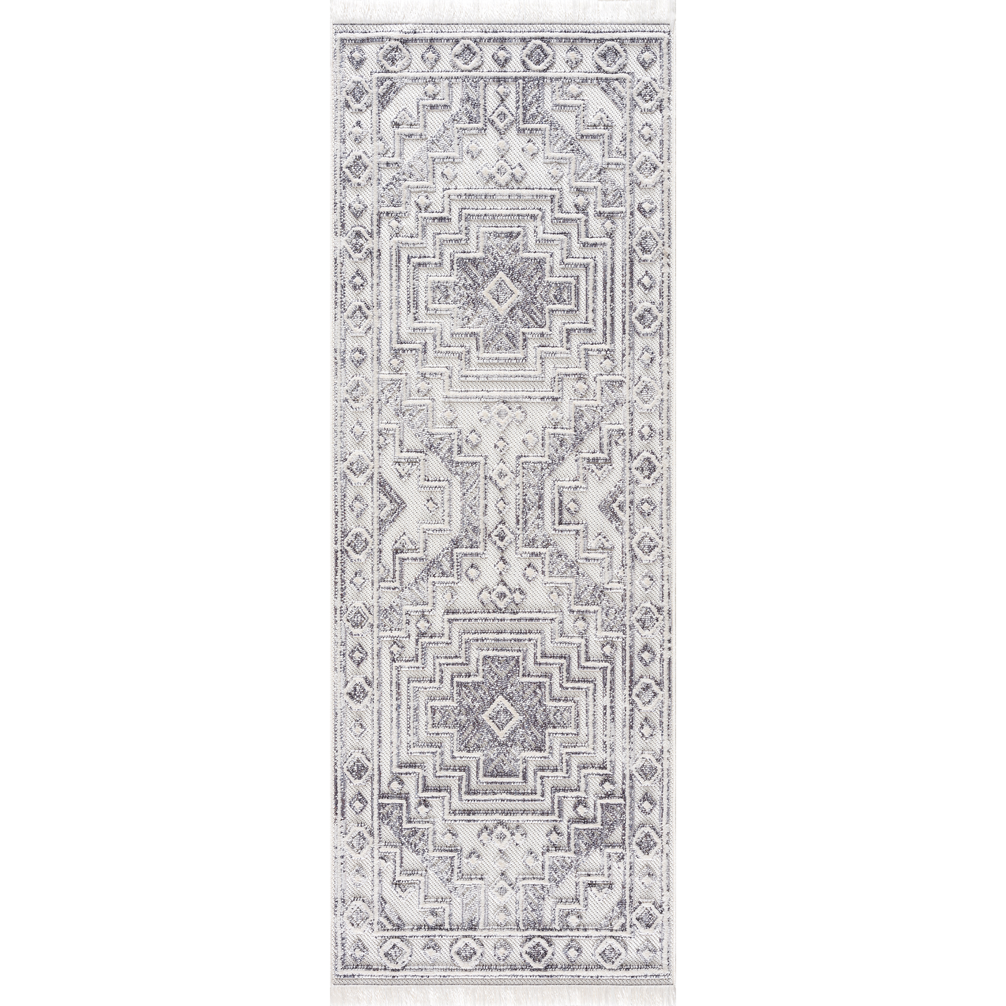 United Weavers Keya Pariza Transitional Medallion Runner Rug, Grey, 2'7" x 7'2"
