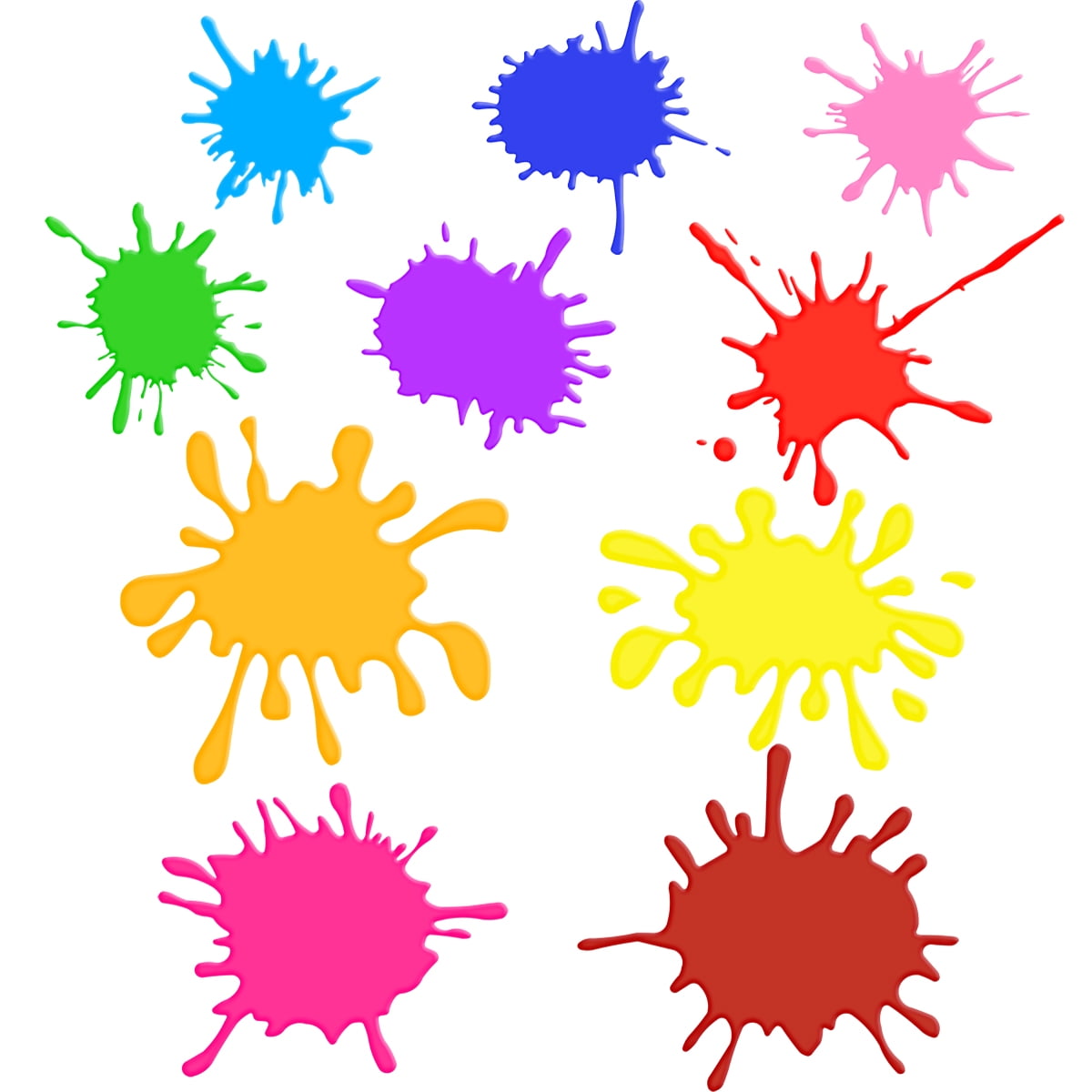 VWAQ Paint Splatter Wall Decals Splotches Stickers Color Splash Art Peel and Stick Removable - 10 PCS - PAS42 (36" X 62" Sheet)