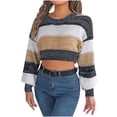 thumbnail image 2 of Puntoco Suéter Mujer Casual Rayas Cuello Redondo Suéter Top Navidad Liquidación Puntoco Puntoco-378, 2 of 3
