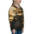 thumbnail image 3 of Fotbe Luxurious Gold Flow Pattern Youth Pullover Hooded Sweatshirt, Boys Hoodie, Kangaroo Pocket Hoodie for Kids Girls -Small, 3 of 6