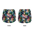 thumbnail image 6 of Uemuo Colorful Flowers Pattern Women's Athletic Shorts High Waisted Running Shorts with Liner Pockets Gym Elastic Workout Shorts-Small, 6 of 9
