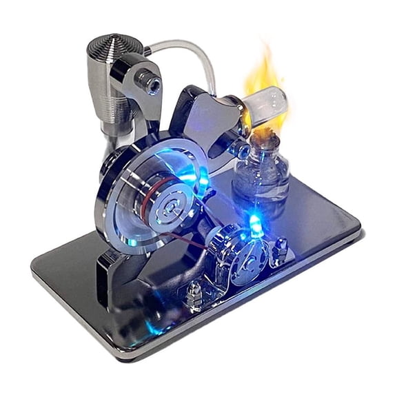 Stirling Engine Generator Model Science Physics Experiment Educational Model With LED Light for Adults, Science Learning DIY Assembly Kit
