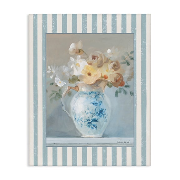 Stupell Industries Heirloom Bouquet with Stripes Canvas Wall Art, design by Danhui Nai, 48 x 36