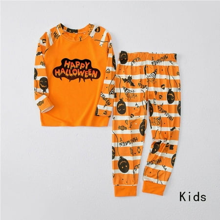 

Winter Savings Clearance!Happy Halloween Letter Print Family Pajama Set Striped Smiling Face Balloon Print Long Sleeve Round Neck Halloween Sleepwear Family Pajama Set Lounge Set Two-piece Kid Set