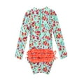 thumbnail image 2 of Alvivi Baby Girls One-Piece Swimsuit Long Sleeves Floral Printed Swimwear 3M-24M, 2 of 7