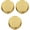 Gold, Round, variant on Set of 3 Double Sided Magnifying Compact Mirrors With Reflective Metal Finish (Gold, Oval)